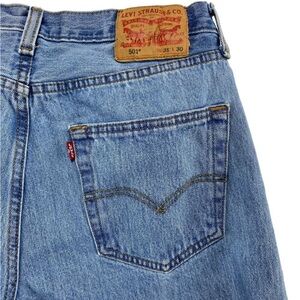 Levi's 501 Button Fly Jeans Men's 31x30 Blue Denim Cotton Mid Rise Straight Leg